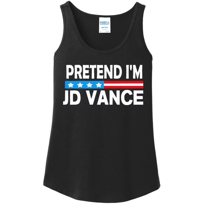 Pretend IM Jd Vance Funny Lazy Halloween Costume Ladies Essential Tank