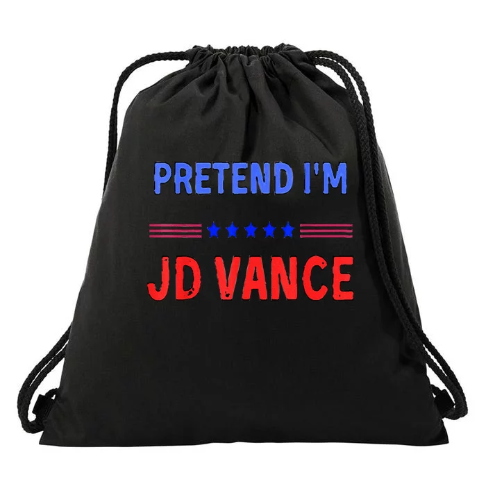 Pretend IM Jd Vance Funny Trump 2024 Lazy Halloween Costume Drawstring Bag