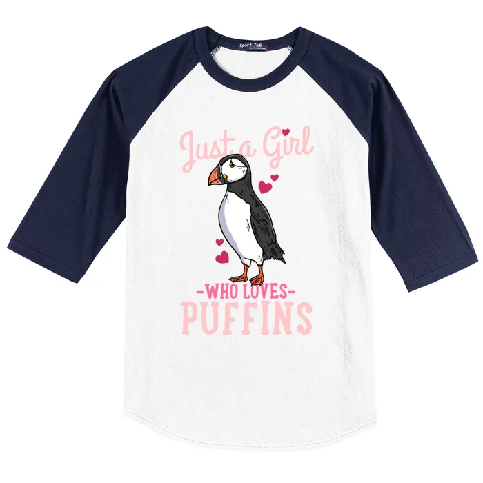 Puffin Iceland Just A Who Loves Puffins Gift Baseball Sleeve Shirt