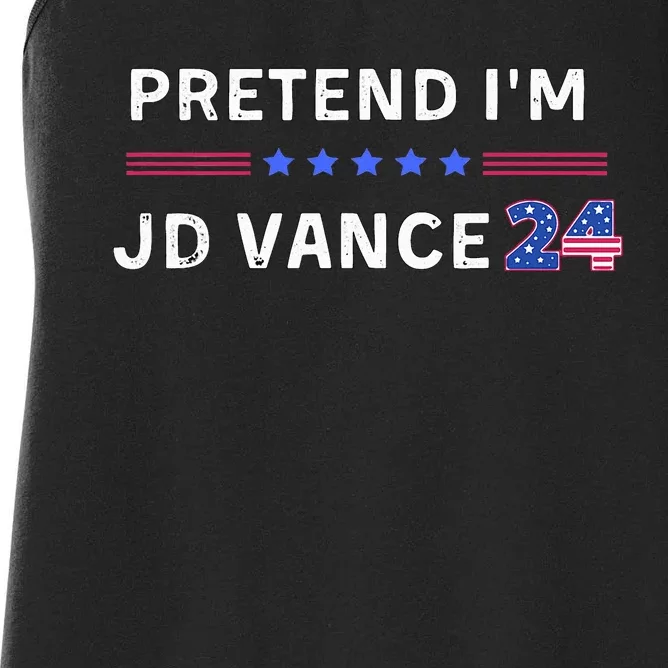 Pretend IM Jd Vance Funny Lazy Halloween Costume Women's Racerback Tank