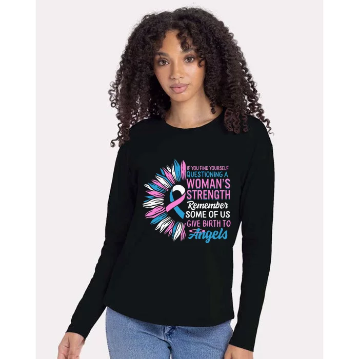 Pregnancy Infant Loss Awareness Strength Mommy of Angel Womens Cotton Relaxed Long Sleeve T-Shirt