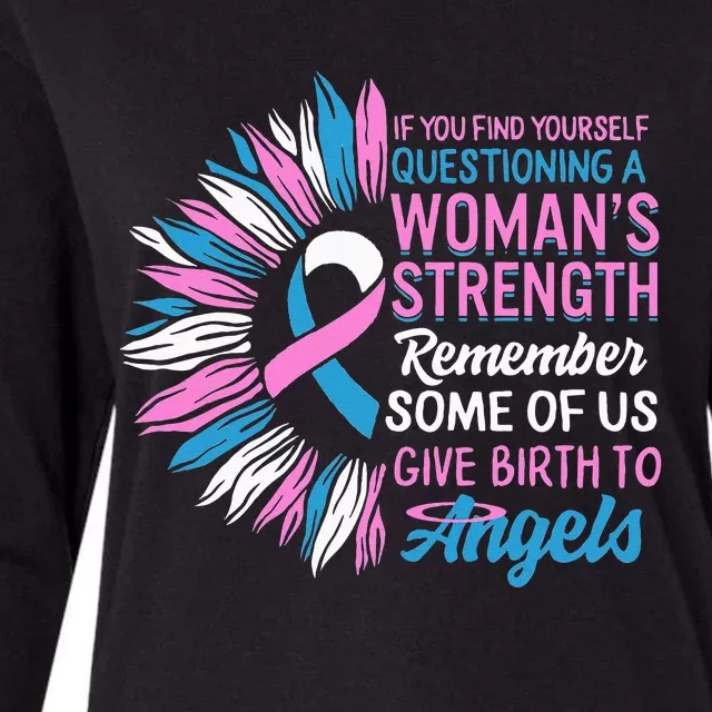 Pregnancy Infant Loss Awareness Strength Mommy of Angel Womens Cotton Relaxed Long Sleeve T-Shirt