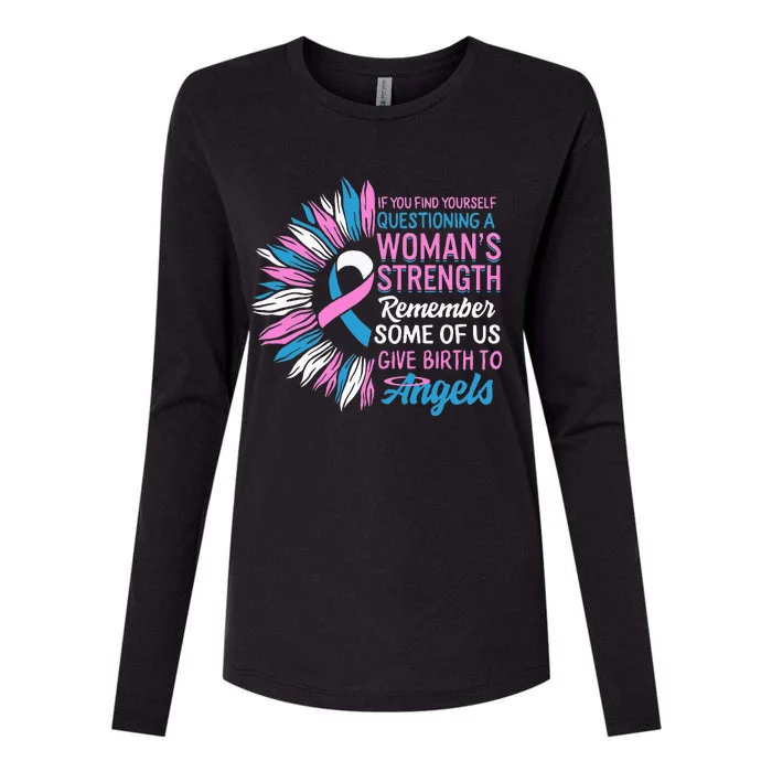 Pregnancy Infant Loss Awareness Strength Mommy of Angel Womens Cotton Relaxed Long Sleeve T-Shirt