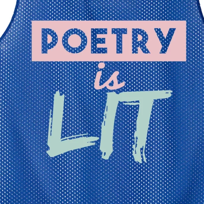 Poetry Is Lit Gift Poet Poetry Quotes Gift Mesh Reversible Basketball Jersey Tank