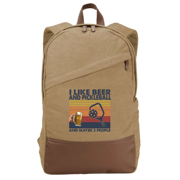 Pickleball I Like Beer LQT Cotton Canvas Backpack