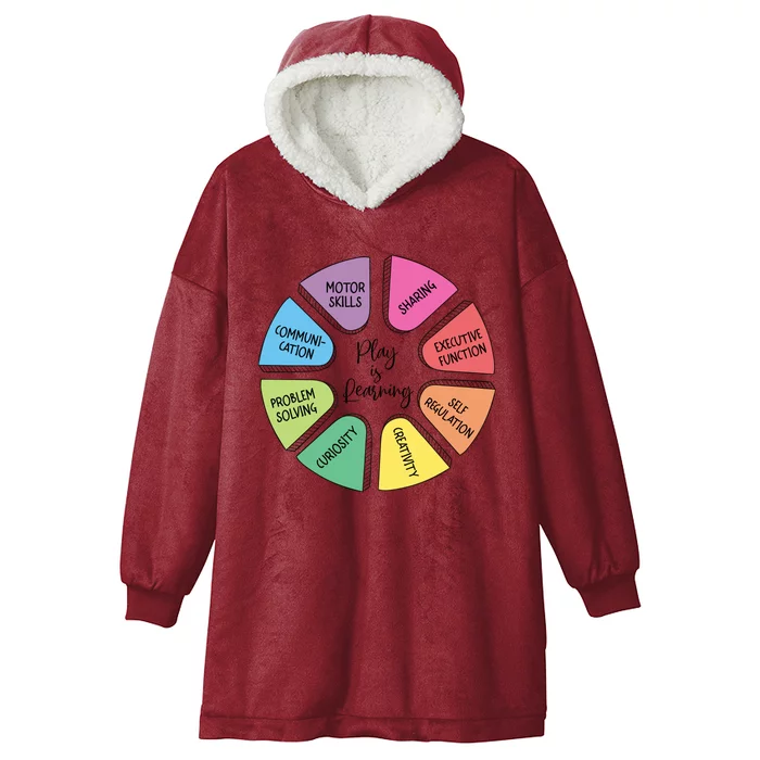 Play Is Learning Teacher Appreciation Hooded Wearable Blanket