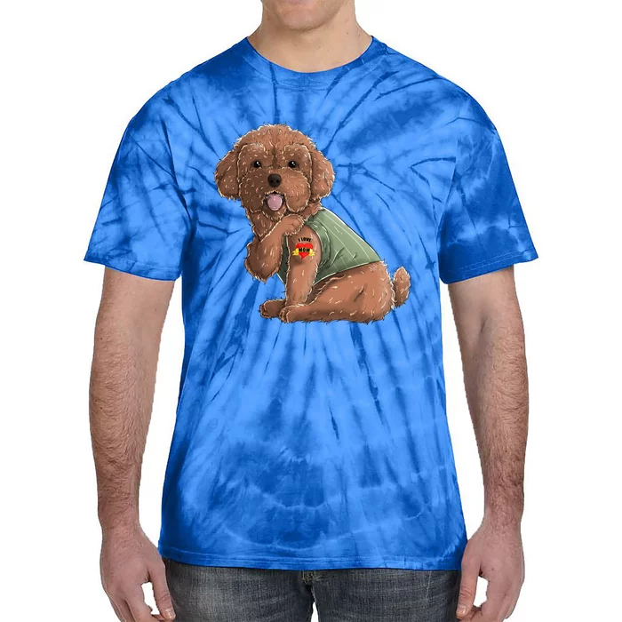 Poodle I Love Mom Tattoo Dog Great Gift Funny Mother's Day Gift Tie-Dye T-Shirt