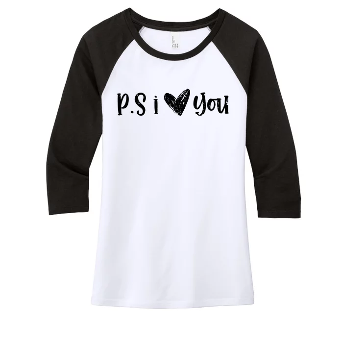 Ps I Love You Cute Gift Women's Tri-Blend 3/4-Sleeve Raglan Shirt