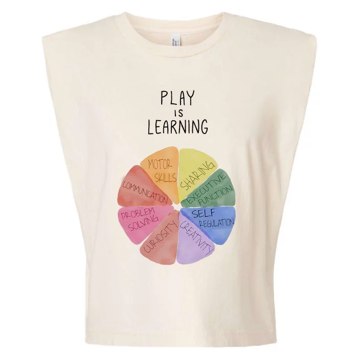 Play Is Learning Funny Teacher Garment-Dyed Women's Muscle Tee