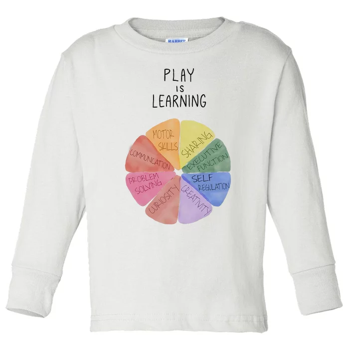 Play Is Learning Funny Teacher Toddler Long Sleeve Shirt