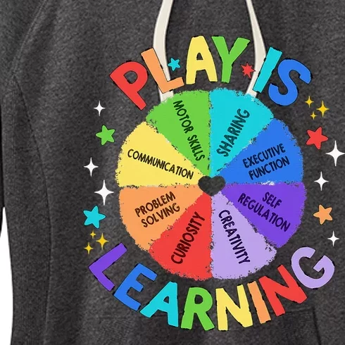 Play Is Learning Teachers Preschool Kindergartner Women's Fleece Hoodie