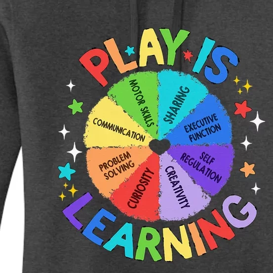 Play Is Learning Teachers Preschool Kindergartner Women's Pullover Hoodie