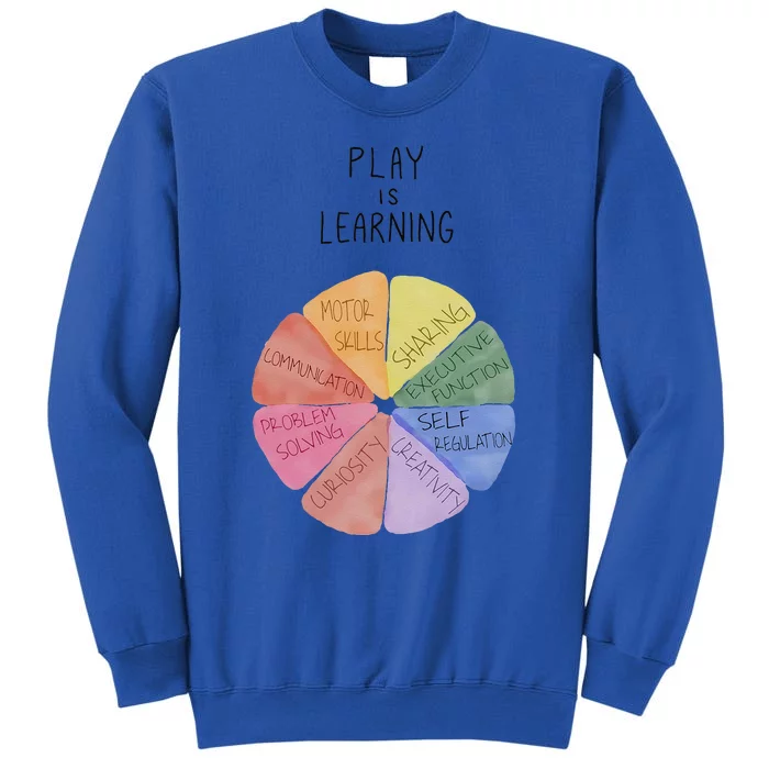 Play Is Learning Funny Teacher Tall Sweatshirt