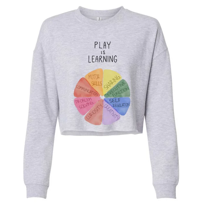 Play Is Learning Funny Teacher Cropped Pullover Crew