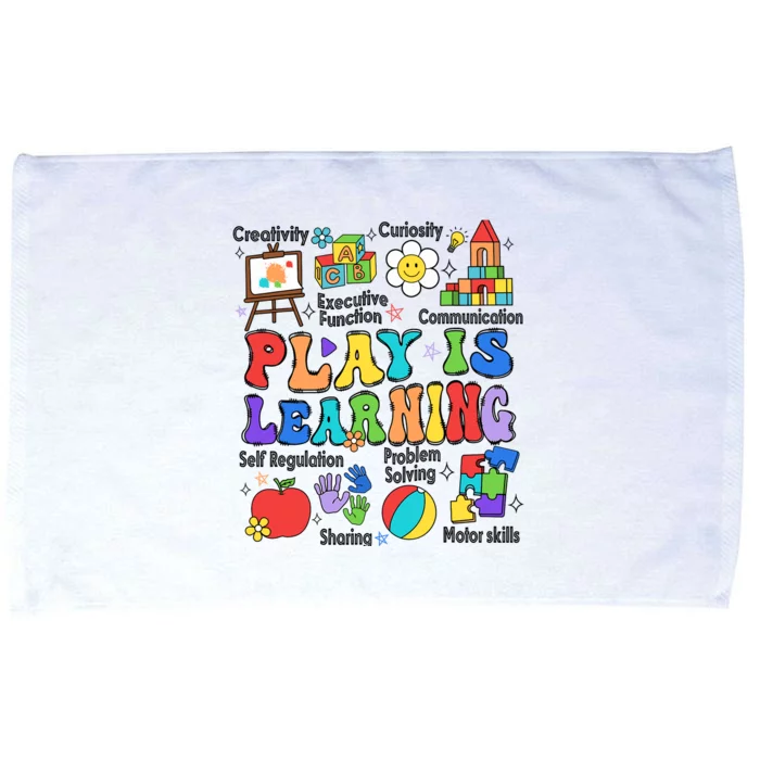 Play Is Learning Teacher Back To School First Day Of School Microfiber Hand Towel