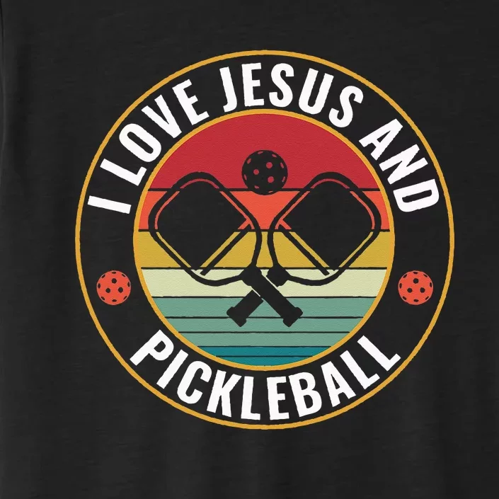 PicklebalI I Love Jesus and Pickleball Funny Quote ChromaSoft Performance T-Shirt