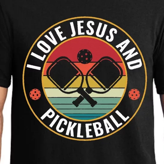 PicklebalI I Love Jesus and Pickleball Funny Quote Pajama Set