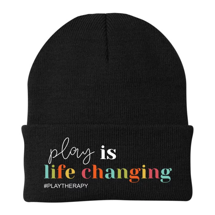 Play Is Life Changing Play Therapy Knit Cap Winter Beanie