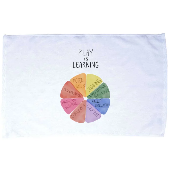 Play Is Learning Funny Teacher Microfiber Hand Towel