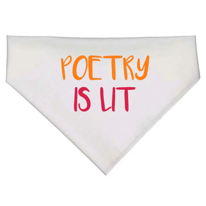 Poetry Is Lit Funny Writer Spoken Word Poet Gift USA-Made Doggie Bandana