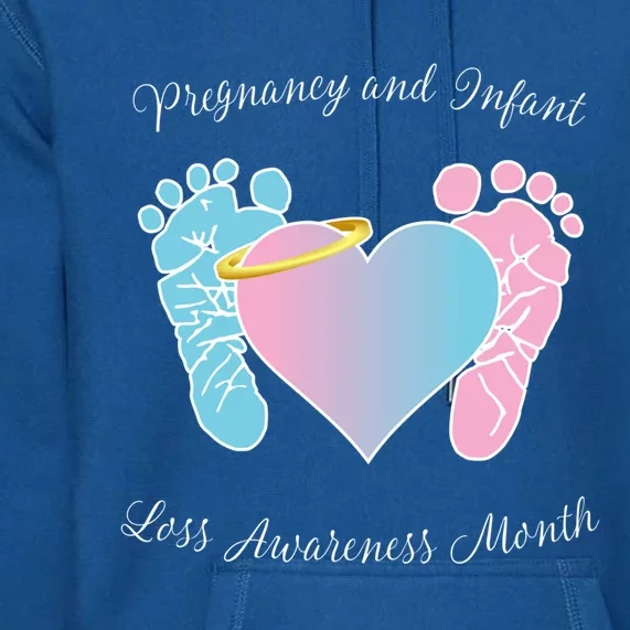 Pregnancy Infant Loss Awareness Month Footprint Halo Gift Premium Hoodie