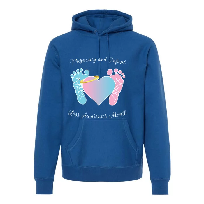 Pregnancy Infant Loss Awareness Month Footprint Halo Gift Premium Hoodie