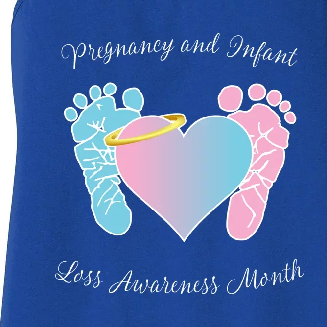 Pregnancy Infant Loss Awareness Month Footprint Halo Gift Women's Racerback Tank