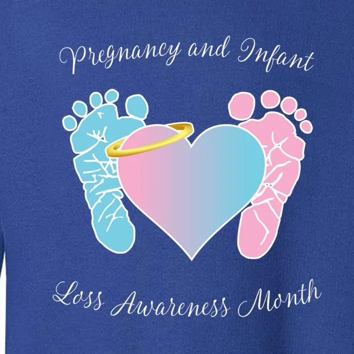 Pregnancy Infant Loss Awareness Month Footprint Halo Gift Toddler Sweatshirt