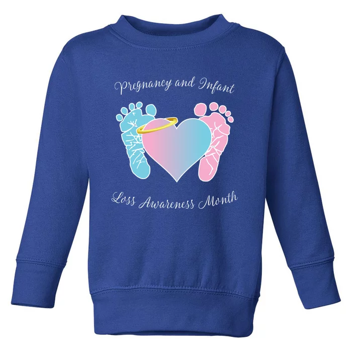 Pregnancy Infant Loss Awareness Month Footprint Halo Gift Toddler Sweatshirt