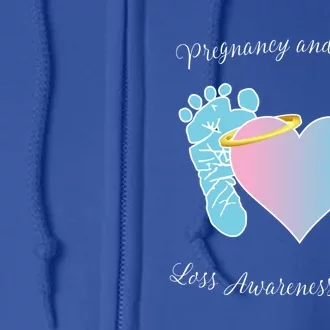 Pregnancy Infant Loss Awareness Month Footprint Halo Gift Full Zip Hoodie