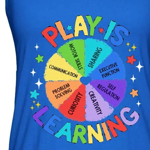 Play Is Learning Teacher Kindergarten Ladies Essential Flowy Tank