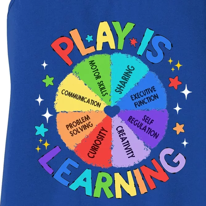 Play Is Learning Teacher Kindergarten Women's Racerback Tank