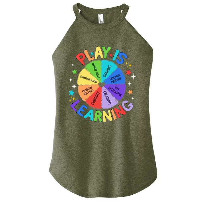 Play Is Learning Teacher Kindergarten Women’s Perfect Tri Rocker Tank