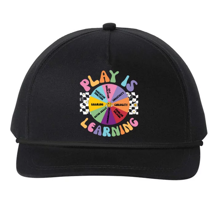 Play Is Learning Preschool Teacher Play Based Learning Snapback Five-Panel Rope Hat