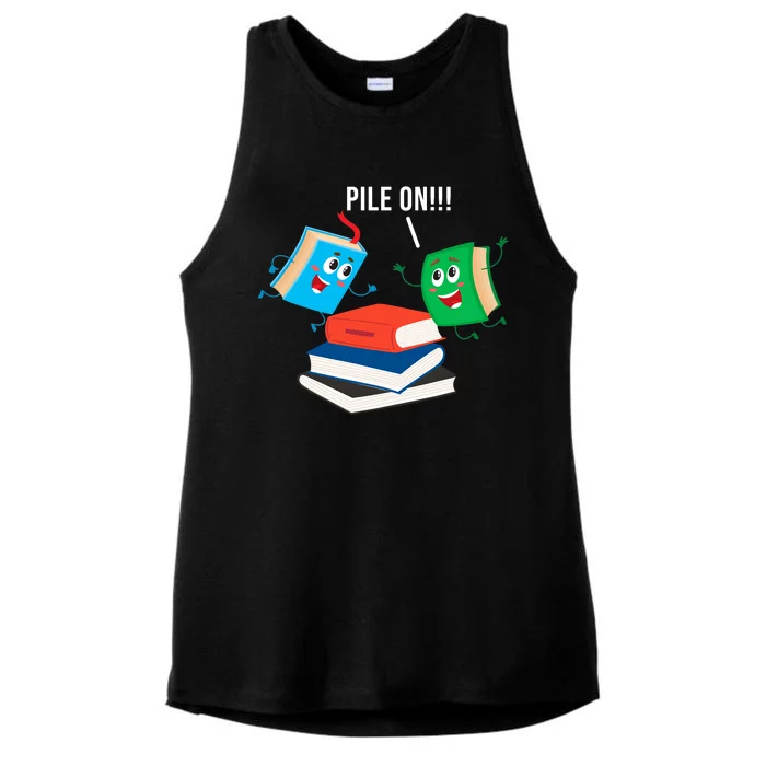 Pile On Books Ladies Tri-Blend Wicking Tank