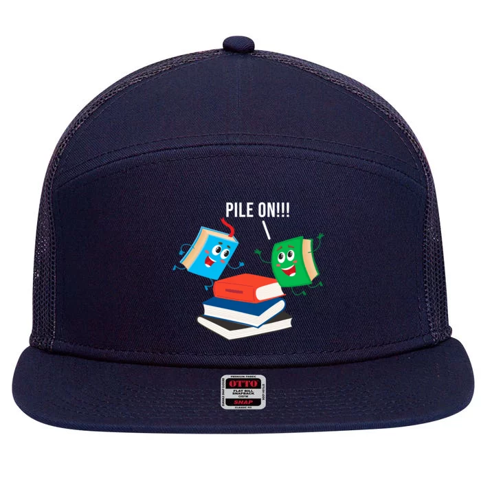 Pile On Books 7 Panel Mesh Trucker Snapback Hat