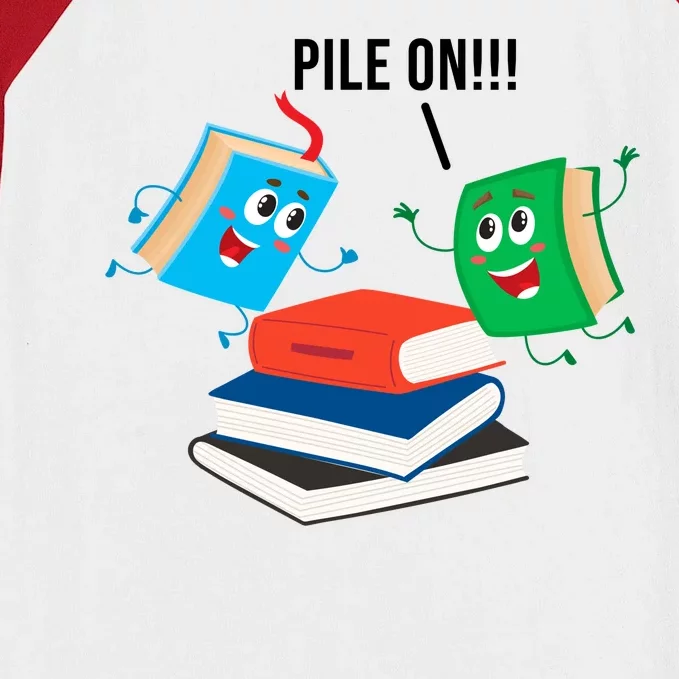 Pile On Books Baseball Sleeve Shirt