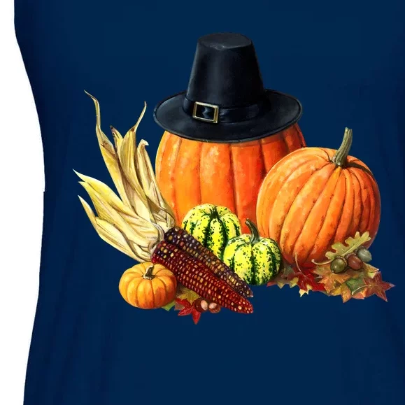 Pilgrim Thanksgiving Ladies Essential Flowy Tank