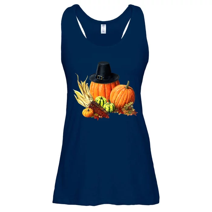 Pilgrim Thanksgiving Ladies Essential Flowy Tank