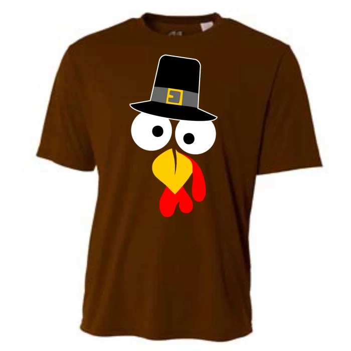 Pilgrim Turkey Big Face Thanksgiving Cooling Performance Crew T-Shirt