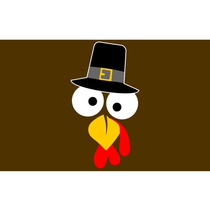 Pilgrim Turkey Big Face Thanksgiving Bumper Sticker