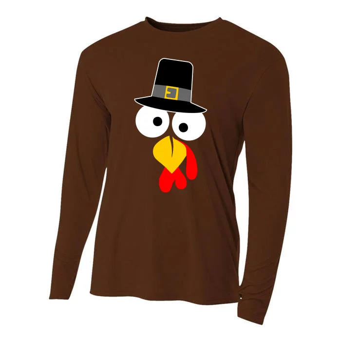 Pilgrim Turkey Big Face Thanksgiving Cooling Performance Long Sleeve Crew