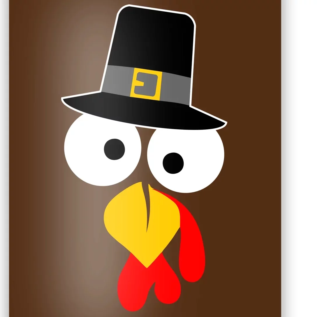 Pilgrim Turkey Big Face Thanksgiving Poster