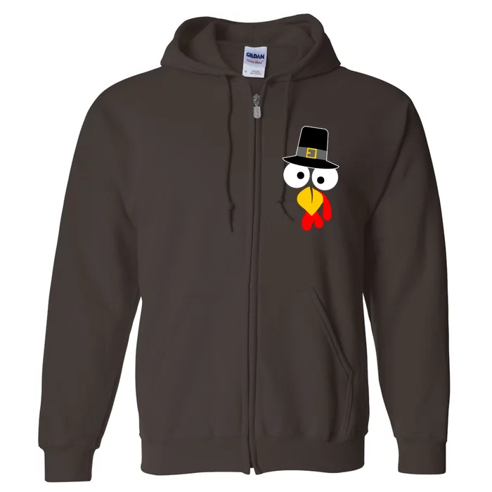 Pilgrim Turkey Big Face Thanksgiving Full Zip Hoodie