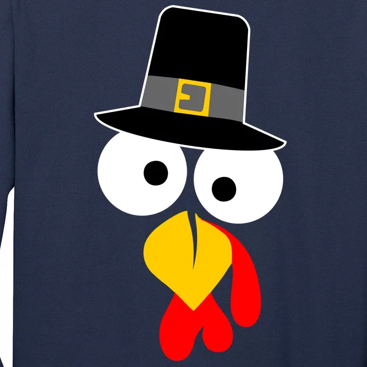 Pilgrim Turkey Big Face Thanksgiving Long Sleeve Shirt