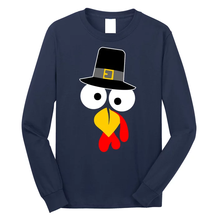 Pilgrim Turkey Big Face Thanksgiving Long Sleeve Shirt