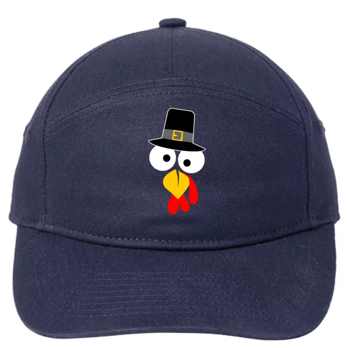 Pilgrim Turkey Big Face Thanksgiving 7-Panel Snapback Hat