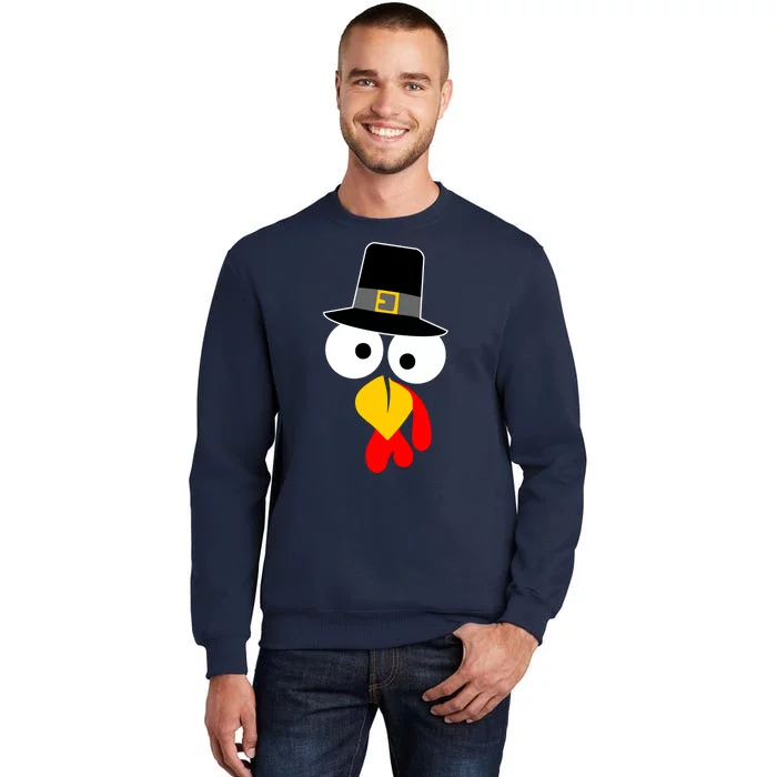 Pilgrim Turkey Big Face Thanksgiving Tall Sweatshirt