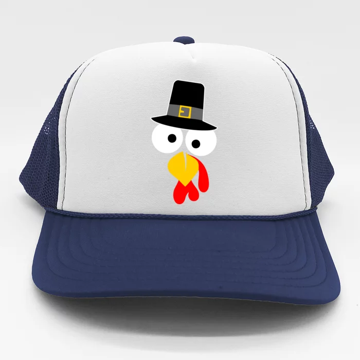 Pilgrim Turkey Big Face Thanksgiving Trucker Hat