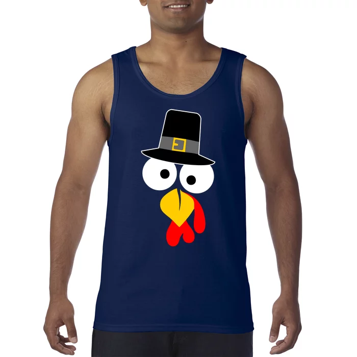 Pilgrim Turkey Big Face Thanksgiving Tank Top